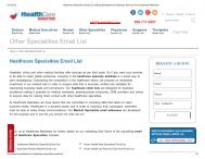 Healthcare Specialties Email Addresses - Healthcare marketers