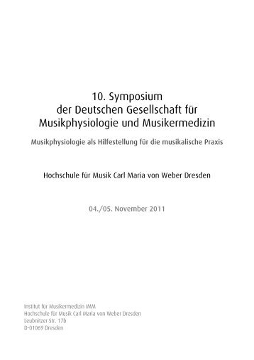 Abstractband - Deutsche Gesellschaft für Musikphysiologie und ...