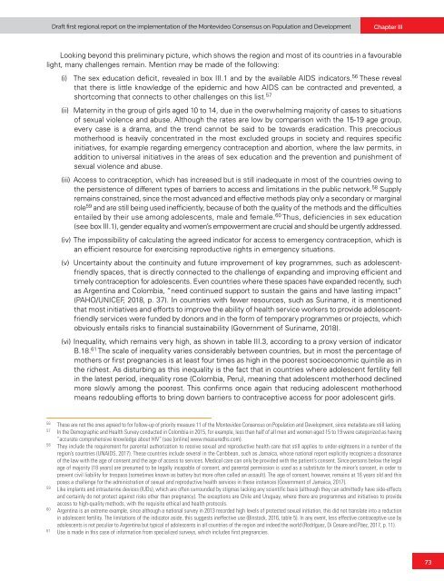 Draft first regional report on the implementation of the Montevideo Consensus on Population and Development