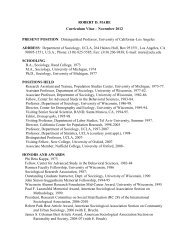 ROBERT D. MARE Curriculum Vitae - UCLA's Department of ...