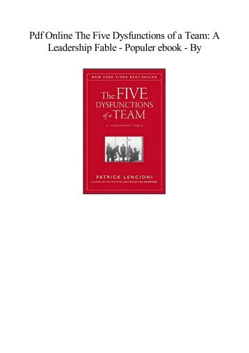 [Free] Download The Five Dysfunctions of a Team A Leadership Fable   For Ipad  BY 