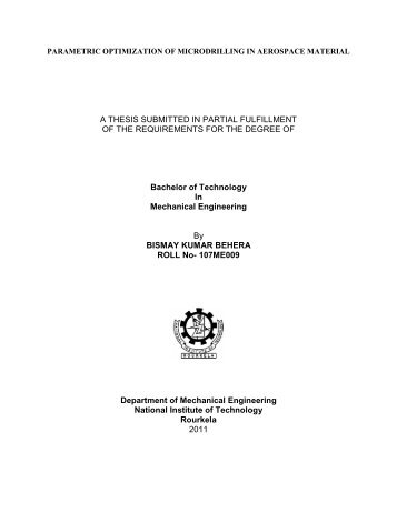 Thesis submitted in partial fulfillment of the requirements for the degree of