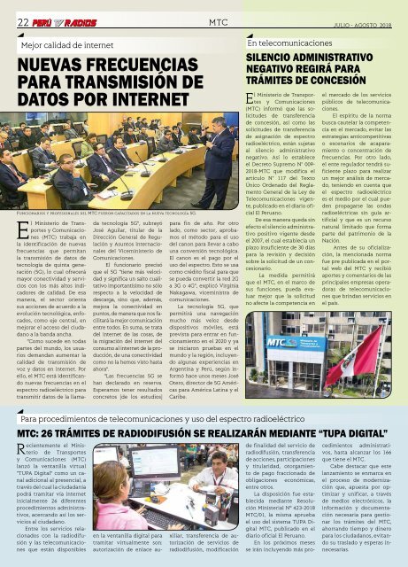 REVISTA PERÚ TV RADIOS JUL - AGO 2018