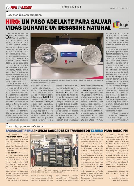 REVISTA PERÚ TV RADIOS JUL - AGO 2018