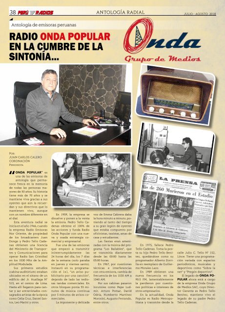 REVISTA PERÚ TV RADIOS JUL - AGO 2018