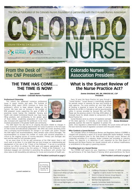 Colorado Nurse - August 2018