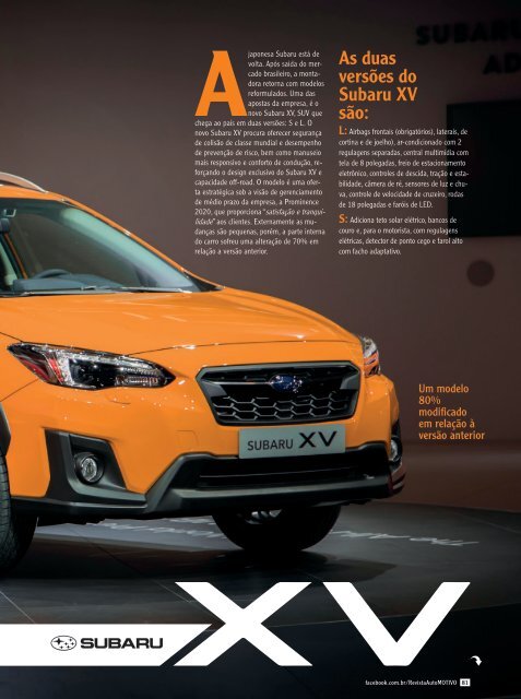 REVISTA AUTOMOTIVO - EDIÇÃO 131 - AGOSTO 2018