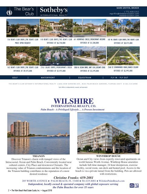 August 2018 Palm Beach Real Estate Guide