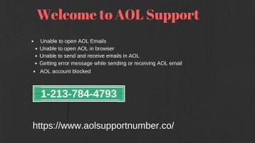 AOL Support Number 1-213-784-4793 Customer Service 