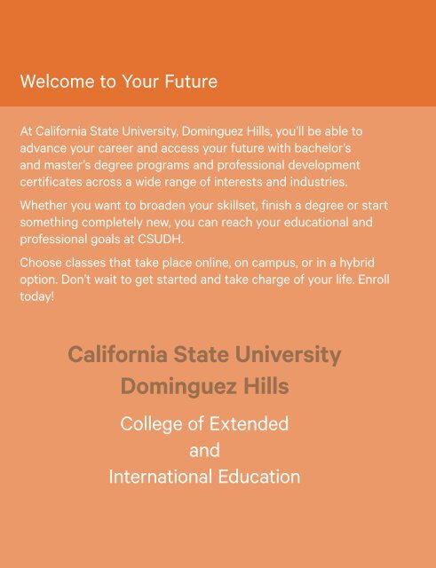 Fall 2018 CSUDH Extended Education Catalog (Interactive)