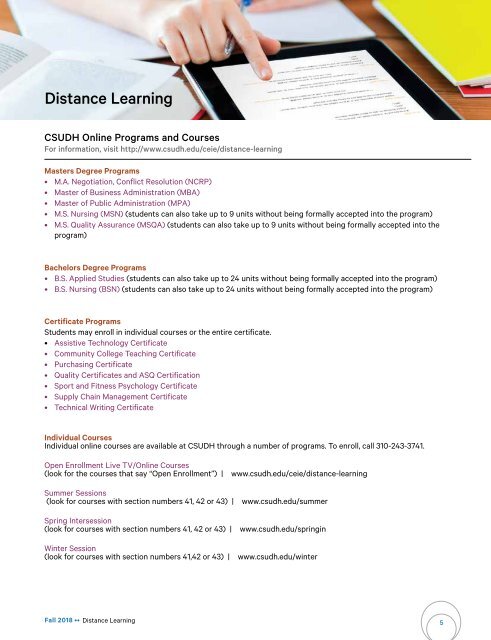 Fall 2018 CSUDH Extended Education Catalog (Interactive)