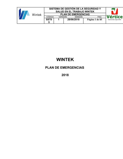 plan de emergencias wintek