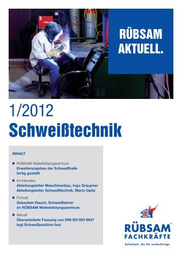 1/2012 Schweißtechnik - Rübsam Gesellschaft für ...