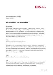 Firmenhistorie und Meilensteine - DIS AG