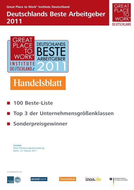 Deutschlands Beste Arbeitgeber 2011 - CSR in Deutschland