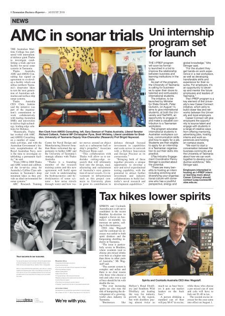 Tasmanian Business Reporter August 2018
