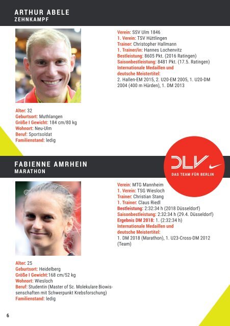 Das DLV-Team für die Leichtathletik-EM 2018 in Berlin