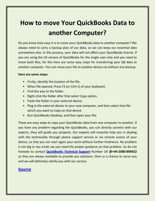 How to move Your QuickBooks Data to another Computer?