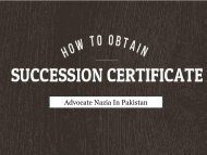 Succession Certificate In Pakistan