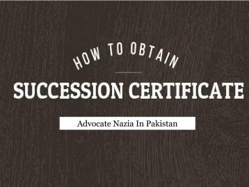 Succession Certificate In Pakistan