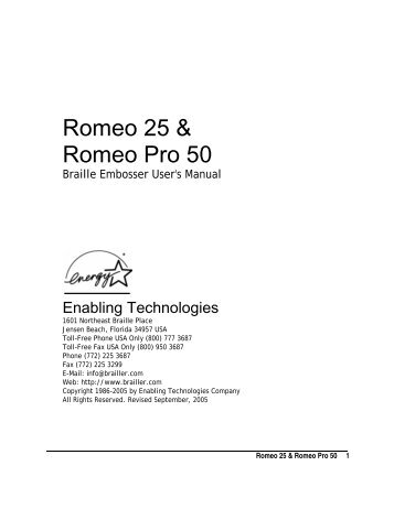Romeo 25 & Romeo Pro 50 - Enabling Technologies