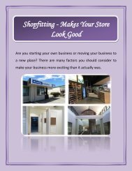 Shopfitting - Makes Your Store Look Good