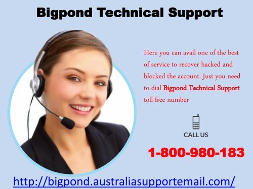 Dial Bigpond Technical Support 1-800-980-183 To Troubleshoot Issues