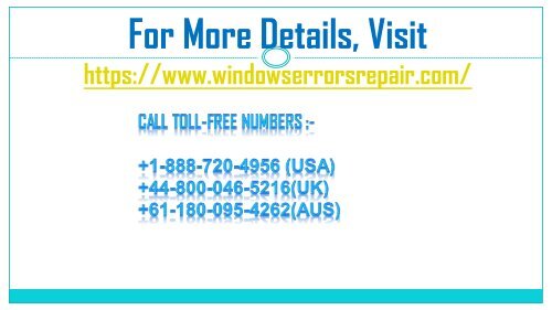 Fix Windows 7 Error Online with the help of Windows 7 Error Repair+1-888-720-4956  
