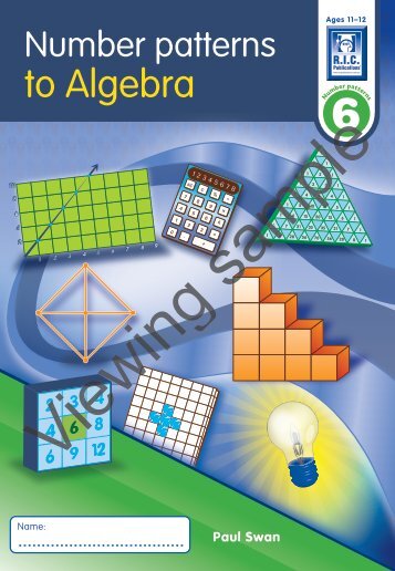 PR-6105UK Number Patterns to Algebra 6