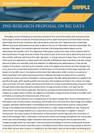 Big Data PhD Research Proposal Sample