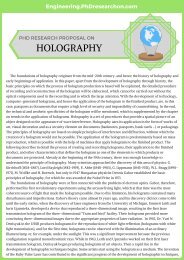 Holography PhD Research Proposal Sample