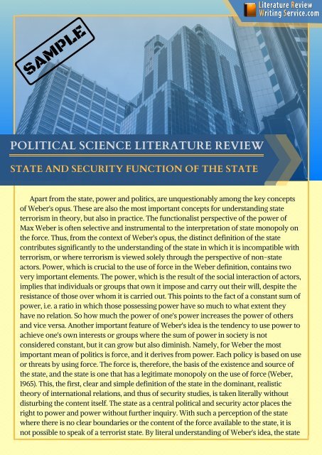 Sample Political Science Literature Review