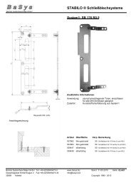 STABILO ® Schließblechsysteme - Bartels Systembeschläge GmbH