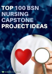 Professional BSN Nursing Capstone Project Topics