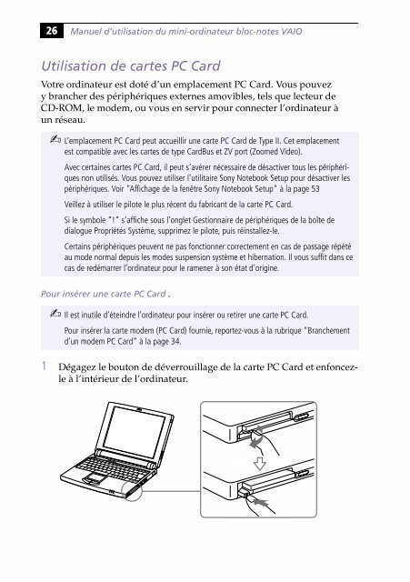 Sony PCG-505G - PCG-505G Istruzioni per l'uso Francese