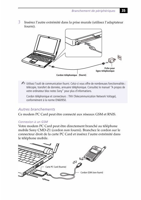 Sony PCG-505G - PCG-505G Istruzioni per l'uso Francese