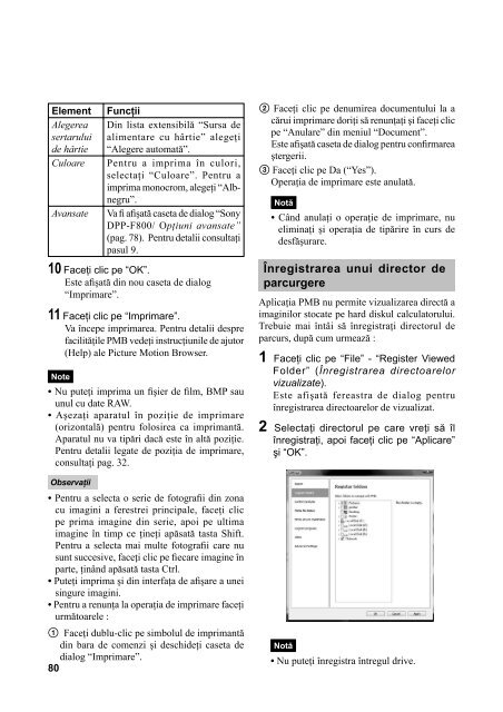 Sony DPP-F800 - DPP-F800 Consignes d&rsquo;utilisation Roumain