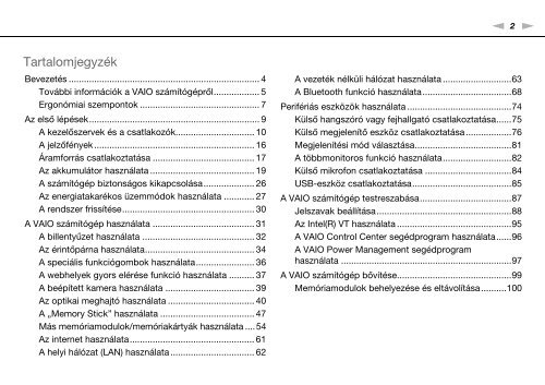 Sony VPCEC4L1E - VPCEC4L1E Mode d'emploi Hongrois