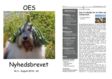 2018 OES nyhedsbrevet Bladet Nr.4 - august 52. årgang - Forside Farver v.1.0 Farver