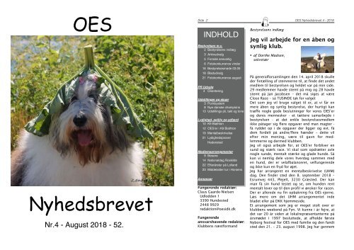 2018 OES nyhedsbrevet Bladet Nr.4 - august 52. årgang - Forside Farver v.1.0 Farver