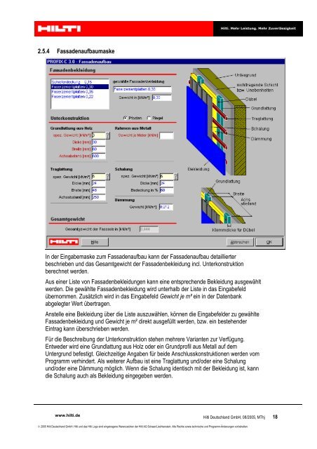 Bedienungsanleitung Fassade (Profix-C) - Hilti Deutschland GmbH