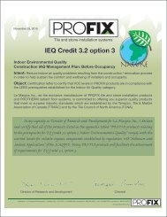 IEQ Credit 3.2 option 3 - Reduce indoor air - Profix