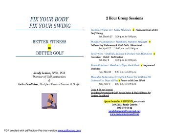 fix your body fix your swing - Sandia Women's Golf Association-SWGA