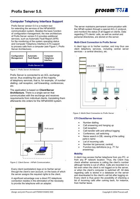 Profix Server 5.0. - Procom-soft