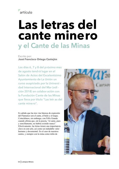 Lámpara Minera Nº11 / Agosto 2018