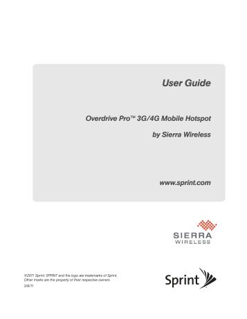 Overdrive Pro 3G/4G Mobile Hotspot user guide - Sprint