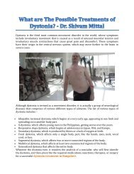 What are The Possible Treatments of Dystonia