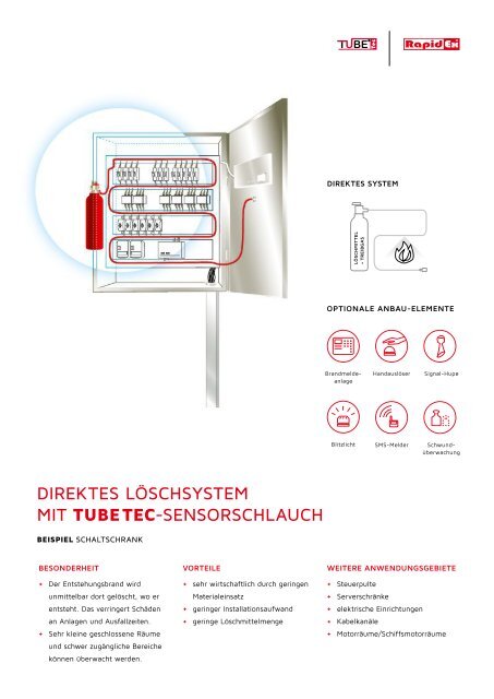 Objekt-Löschanlagen mit TubeTec-Sensorschlauch