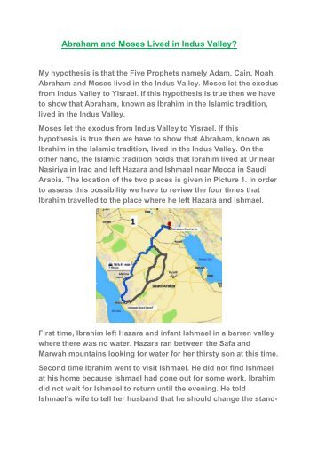 Abraham and Moses Lived in Indus Valley?