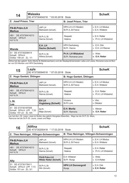 Fohlenschau-Katalog Kaltblut II - 2018